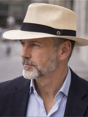 Elegant Cream Fedora Hat with Black Band